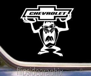 Cartoon Tasmanian Devil Chevy 12 Inch Window Decal Sticker SK CT 5 12