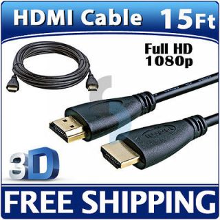 15 FT High Speed 1.3 HDMI Cable 3D for DVD PS3 HDTV XBOX LCD TV 1080P