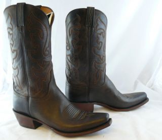 Lucchese Cowboy Boots Men Chocolate Leather Boots G9937