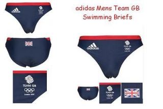 100% AUTHENTIC Adidas Mens Team GB Swimming Briefs   Navy S M L (BNWT