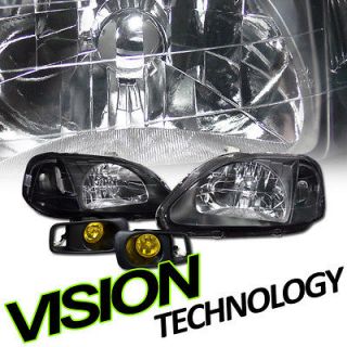 +Yel low Lens Fog Lights 1999 2000 Civic 2D/3D/4D (Fits: Honda Civic