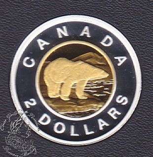 Canada 2013 Proof Gold Plated Pure Silver Toonie Coin