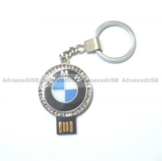 8GB stainless metal round shape USB Flash Drive Pen Drive with BMW