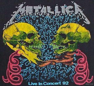 METALLICA Vintage Concert SHIRT 90s TOUR T Sold Out Dates PUSHEAD