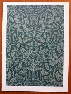 c1980s William Morris Wallpaper Acorn Pattern Colour Plate Design
