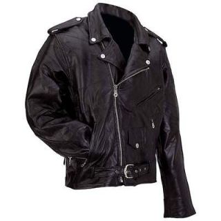 Genuine Buffalo Leather Motorcycle Biker Jacket~S M L XL 2XL 3XL 4XL