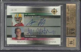 2005 ULTIMATE AARON RODGERS / ALEX SMITH SIGNATURES BGS 9.5 RC DUAL