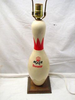 Brunswick Mixer Bowling Pin Table Lamp Light ABC Approved Red Crown A