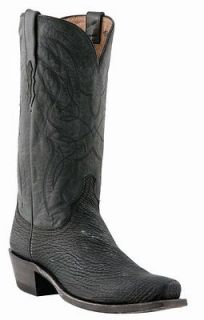 LUCCHESE M3106 SHARK SKIN BLACK MENS COWBOY BOOTS EE (WIDE) 7 TOE $480