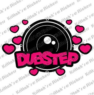 DUBSTEP SPEAKER PINK HEARTS Vinyl Decal 8x5 car sticker DJ Caspa
