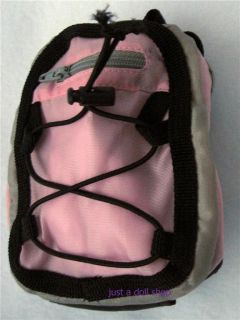 Doll Clothes Backpack Pink and Gray Fits American Girl and 18 inch
