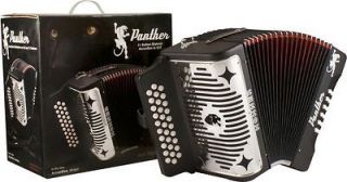 GREAT NEW HOHNER MODEL 3100GB PANTHER BLACK 3 ROW DIATONIC ACCORDION