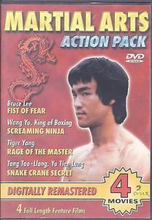 Martial Arts Action Pack, 4 Films DVD, Bruce Lee, Tiger Yang, Wang Yu