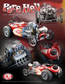 ACME A1800808 1:18 SCALE 1930S BANTAM FUEL ALTERED PURE HELL DRAG CAR