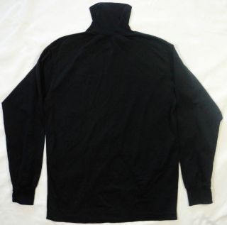 Long Sleeve Turtle Neck Active Wear Shirt, Sz Large, Color Black