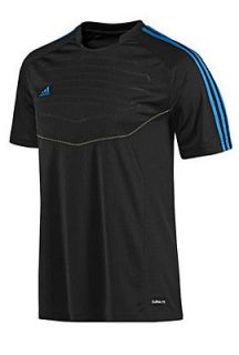 Adidas Mens Black Climalite Predator Football Training Running T Shirt