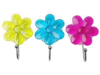 Silly Brand Flower Hook With Suction Cup    Set of 3