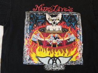 Aerosmith Mens Vintage 1997 Nine Lives Concert Tour T Shirt Size XL