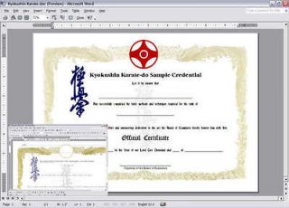 Arts Certificate Maker Software   Aikido, Karate, Kung Fu, Taekwondo