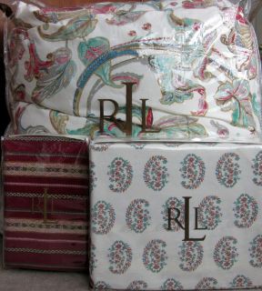 Ralph Lauren ANTIGUA Floral Paisley 7 Pc Twin Comforter Skirt Sheets