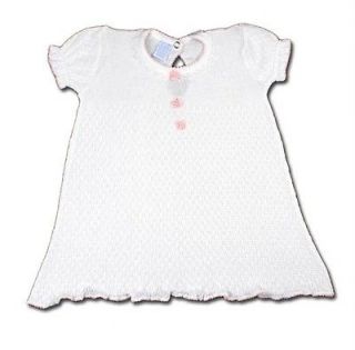Paty, Inc. Short Sleeve Pointelle Dress with Guipure Lace and Three