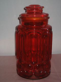 Smith Moon Stars Glass Amberina Antique Canister Jar 11.5 555547