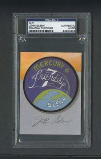 John Glenn signed Mercury 7 Astronaut cut Psa slabbed