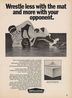 Vintage 1973 BF GOODRICH Wrestling Mats Print Ad   Akron, OH