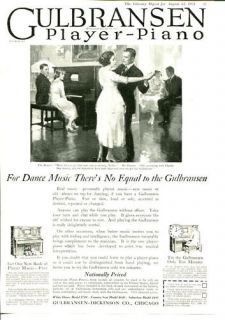 Lot of 1921   1928 GULBRANSEN Player Piano Ads   5