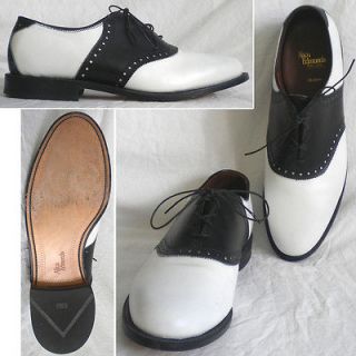 Allen Edmonds Shelton Mens Dress Shoes Oxfords Black White 12 Mint