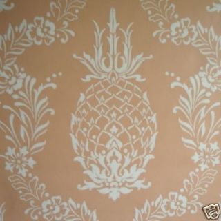 9sr Creamy Coral Pineapple Stencil Waterhouse Wallpaper