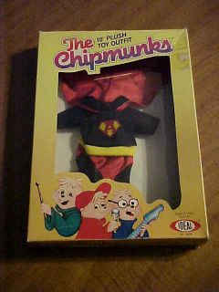 1983 CBS Toys ALVIN SUPERMAN The Chipmunks 10 Plush TOY OUTFIT Doll