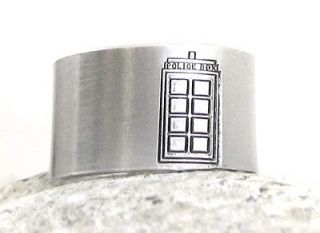TARDIS Doctor Who Ring   Hand Stamped Exclusive Police Box Design by