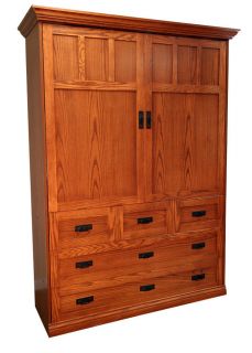 MURPHY BED   SOLID WOOD   NORTH AMERICAN MADE OAK MISSION COLLECTION
