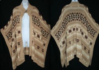 NEW Ralph Lauren Indian Navajo Poncho Southwest Sweeping Sweater L XL
