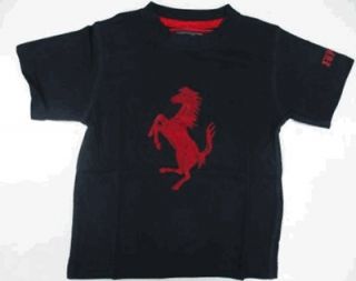 Ferrari Childrens T Shirt in Blue with Red Cavalino