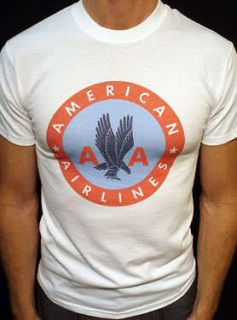 American Airlines t shirt vtg style short/long Tall mens & womens 01w