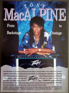 1990 Tony MacAlpine PEAVEY Amps vintage music photo ad