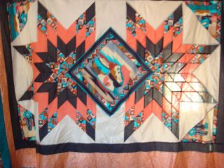 NATIVE AMERICAN DOUBLE STAR Quilt Top   Quilting, Sewing, Quilt Top