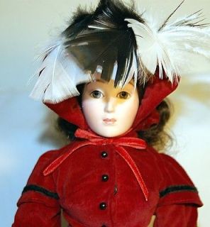 17 JO of Little Women Franklin Heirloom Dolls 1984 with Doll Stand