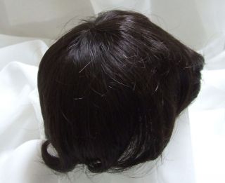 Size 13/14 Baby Style Partial Cap Brown/Black Doll Wig Baby Reborn