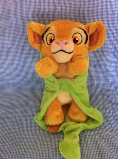 Baby 12 Plush Simba in leaf blanket lion king toy stuffed animal