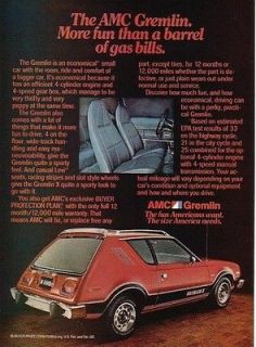 77 1978 Red AMC American Motors Gremlin X Print Ad