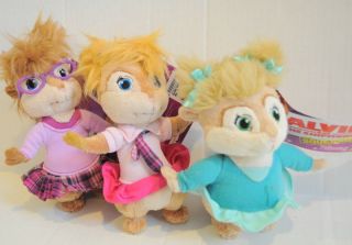 NEW ALVIN AND THE CHIPMUNKS SQUEAKQUEL 3 CHIPETTES PLUSH SOFT TOY 7