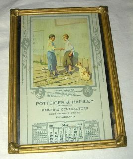 1918 ADVERTISING CALENDAR POTTEIGER & HAINLEY PAINTING CONTRACTORS