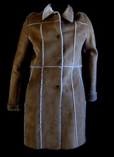 ANDREW MARC NEW YORK  Brown SHEARLING LONG SLEEVE WINTER COAT JACKET