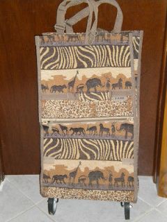 Light Luggage Carry On / wheels – Animal Print on Browns