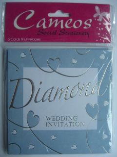 12 Diamond (60th) Wedding Anniversary Invitations(Gr ey)