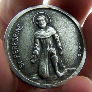 Catholic Medal Charm Prayer Pocket Token Sts Agatha Peregrine Antiqued