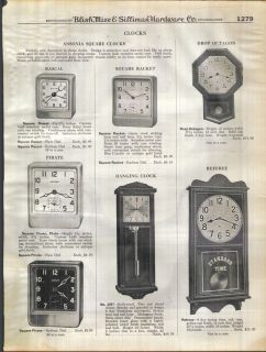 1928 AD Ansonia Hanging Wall Clock Referee Standard Time Store Gilbert